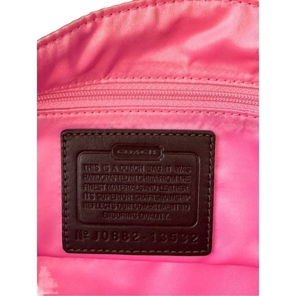 Coach Penelope Op Art Brown Leather Coated Canvas Purse - Picture 12 of 16